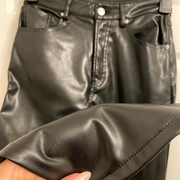 FAUX LEATHER BLACK PANTS - Picture 2 of 3